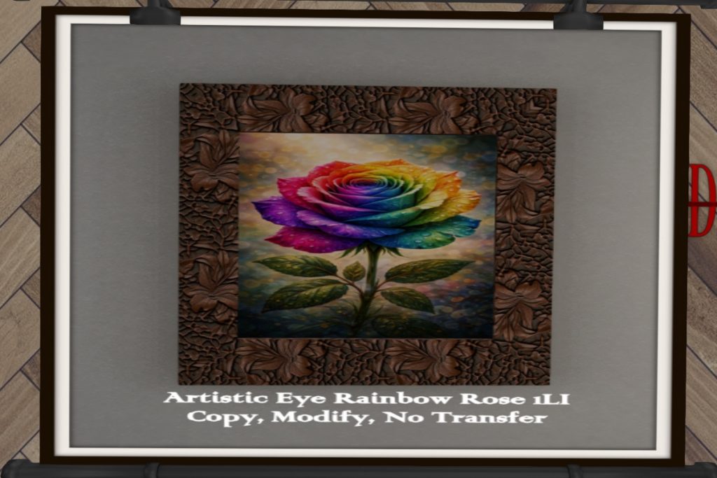 Rainbow Rose Art, L$135-L$150