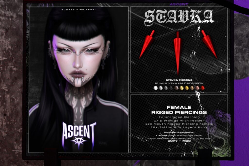 Stavka Piercing F - EvoX, L$375