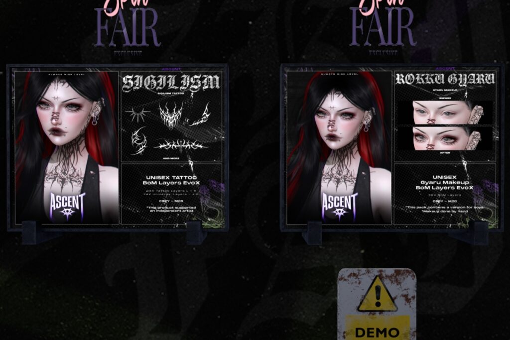 Sigilism Tattoo - BOM/EvoX, L$399 | Rokku Gyaru Makeup - EvoX, L$399