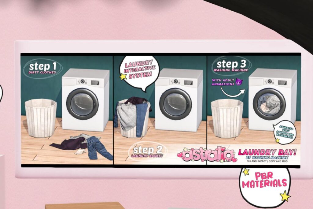 Laundry Day RP Washing Machine, L$999