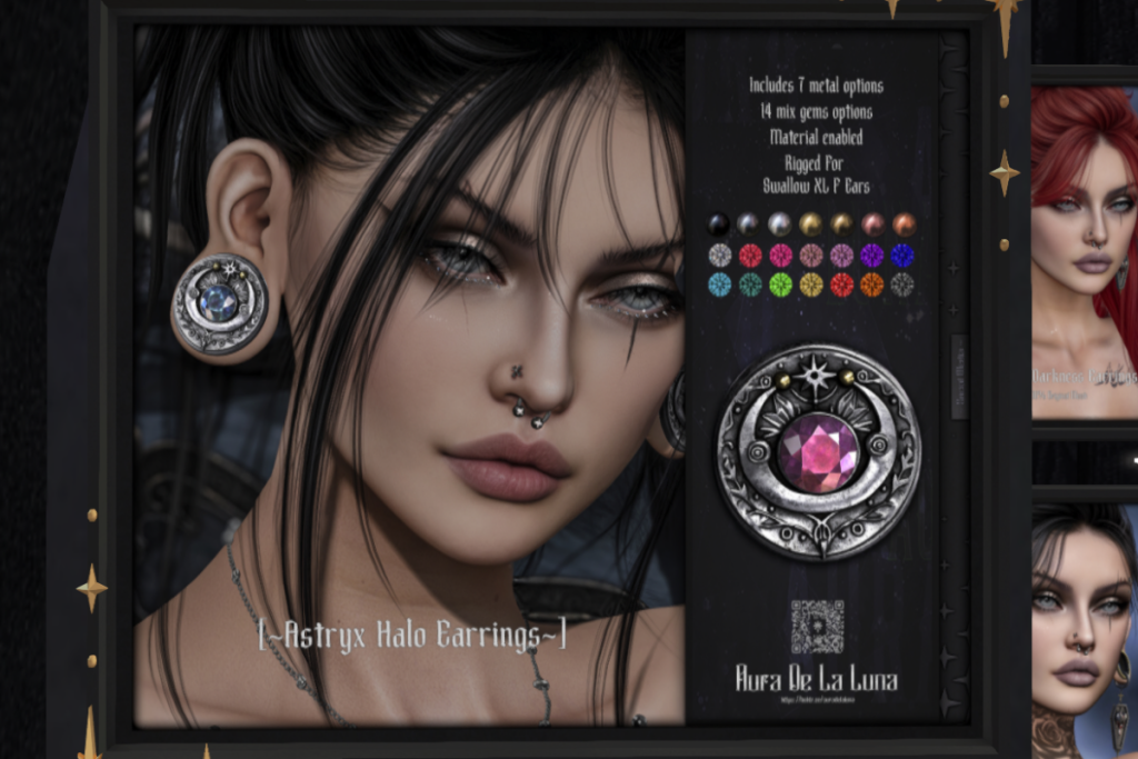 Astryx Halo Earrings - Swallow Gauged XL F Ears, L$350