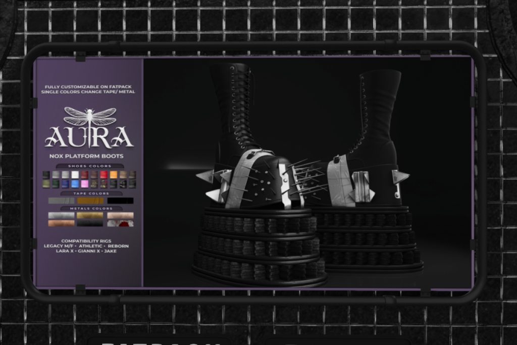 Nox Platform Boots - Gianni/Jake/Legacy F+M/MaitreyaX/Reborn, L$280 each/L$1950 FP