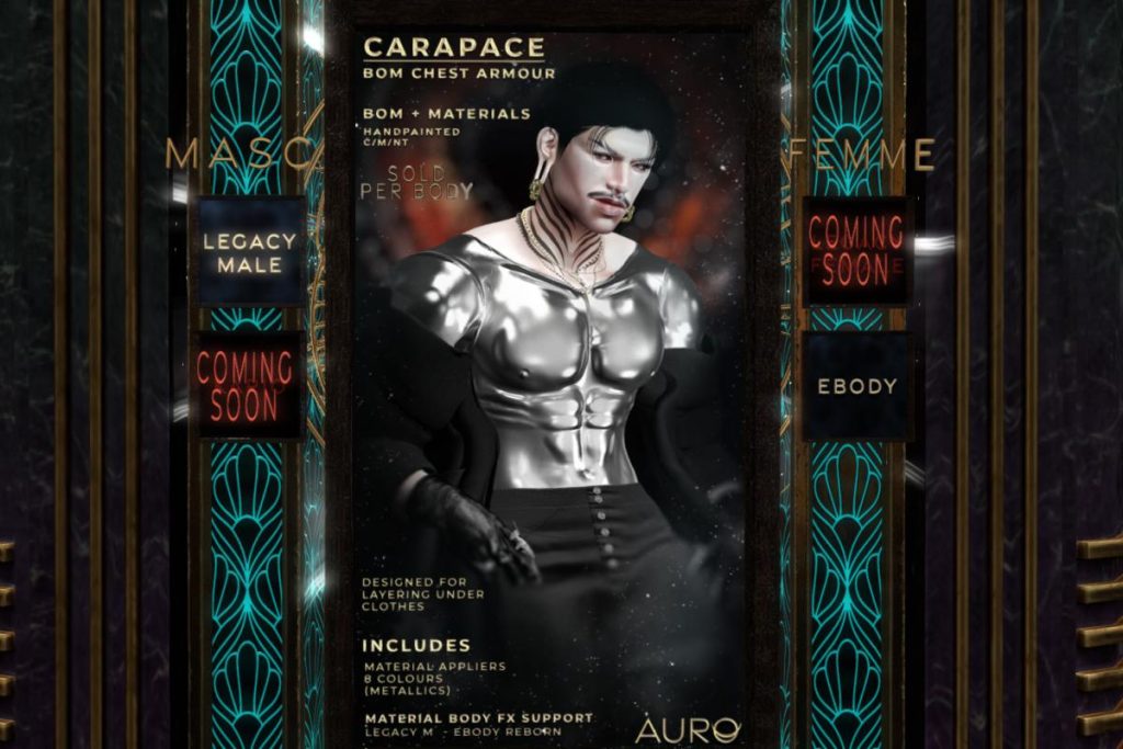 Carapace Chest Armor - Legacy M/Reborn, L$450 each