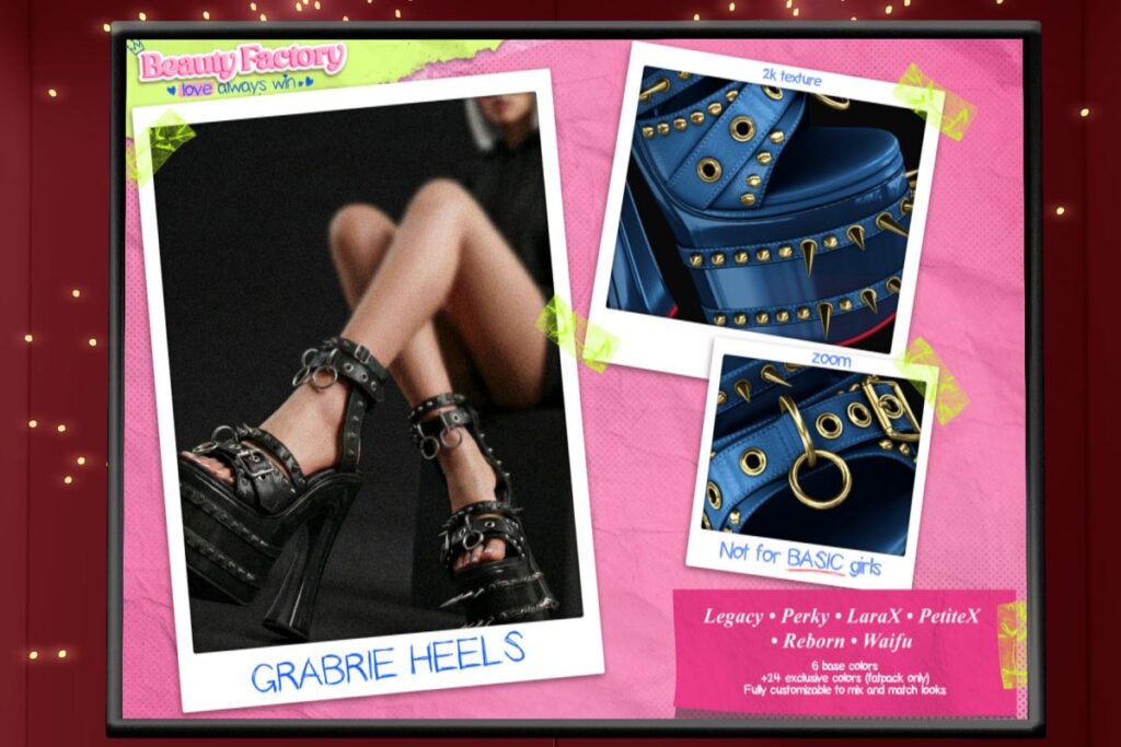 Grabrie Heels - Legacy/MaitreyaX/Reborn/+mods, L$298 each/L$1998 FP