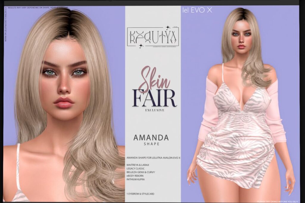 Amanda Shape - Lelutka Avalon/GenX/Inithium/Legacy/MaitreyaX/Reborn, L$299