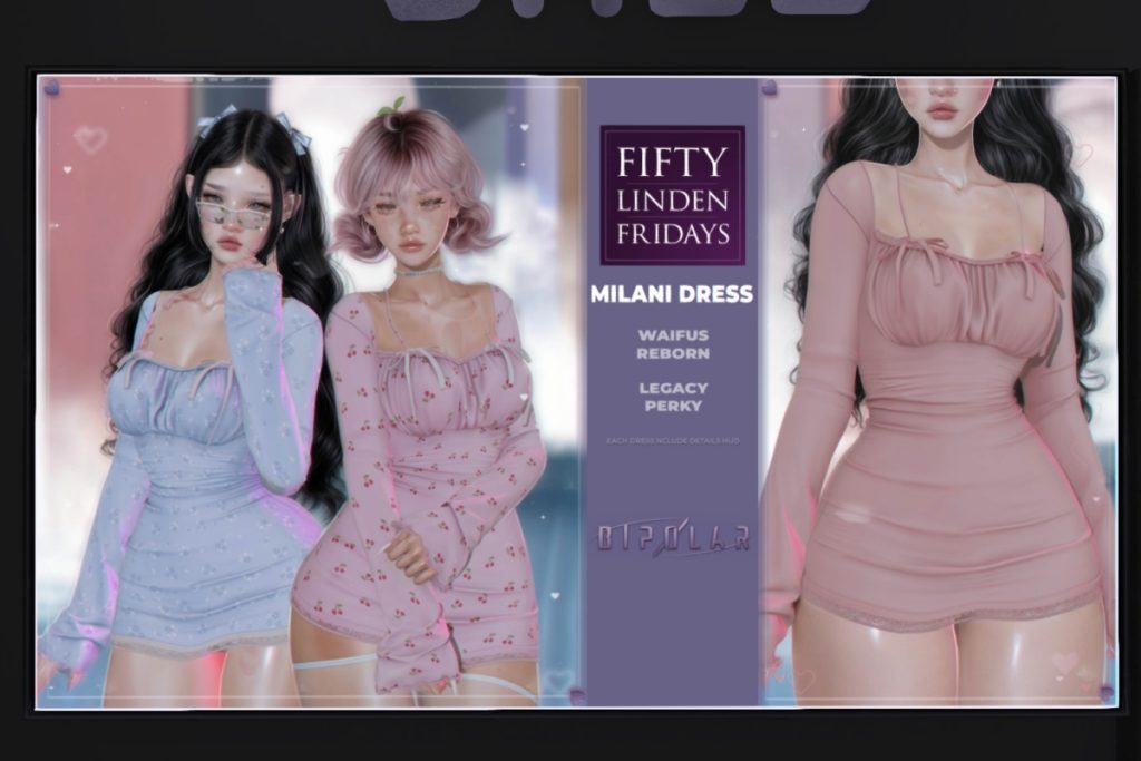 Milani Dress - Legacy/Reborn/+mods	<a href="https://maps.secondlife.com/secondlife/Dark%20Winter/189/144/1022" target="_blank">Teleport</a>