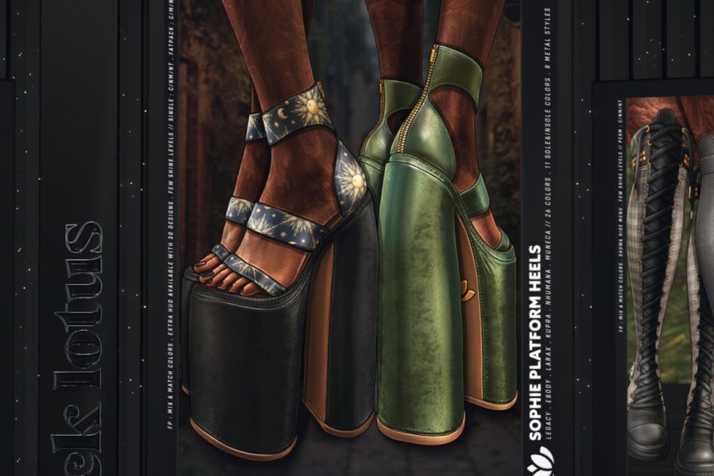 Sophie Platform Heels - Inthium/Legacy/MaitreyaX/Nhumana/Reborn/Yentements, L$255 each/L$415 - L$999 FP