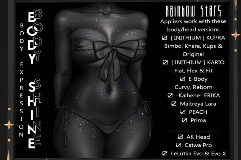 Rainbow Stars Body Applier - See Ad For Fits, L$500