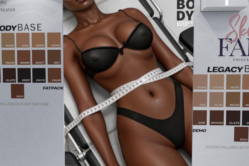 Body Base Skin - Inithium/Legacy/Reborn, L$889 each/L$4444 each FP