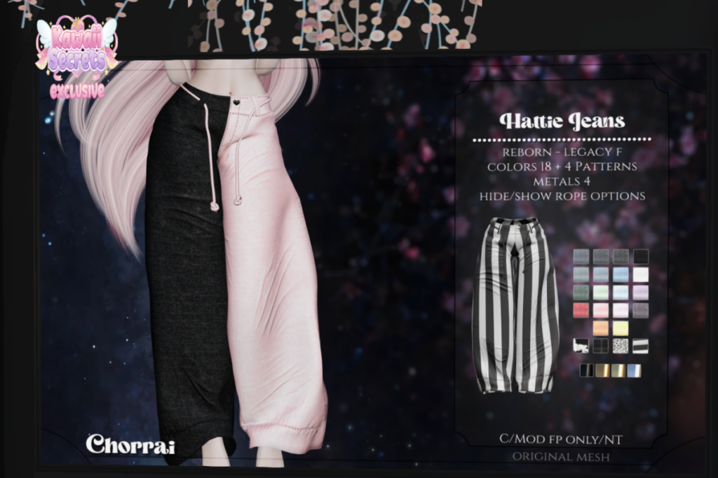 Hattie Jeans - Legacy/Reborn, L$300 each/L$800 FP