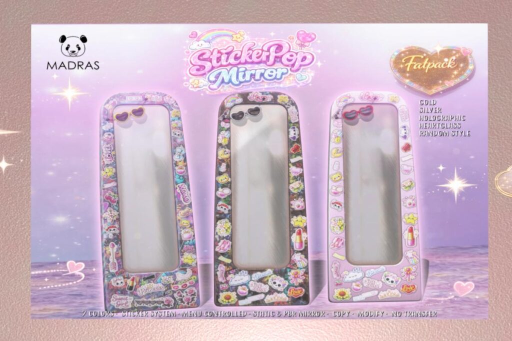 StickerPop Mirror, L$188 each/L$888 FP