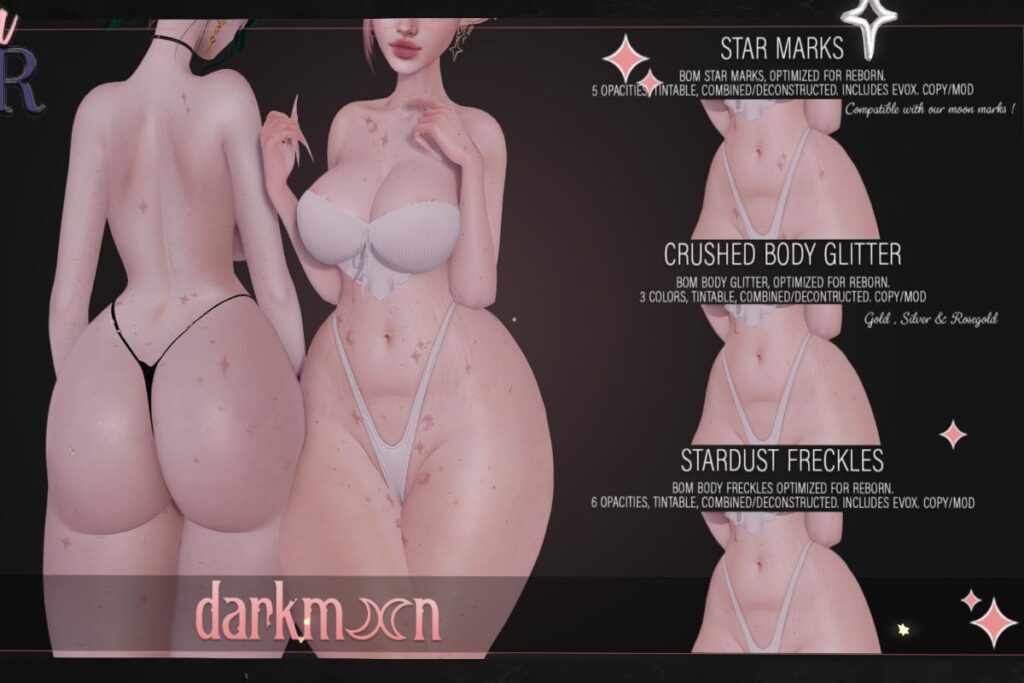 Assorted Body Details, L$350-L$450 each