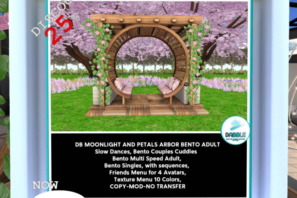 Moonlight &amp; Petals Arbor, L$600-750 each
