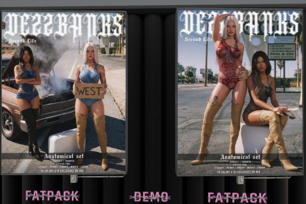 Anatomical Corset and Shorts - Legacy/MaitreyaX/Reborn/+mods, L$249 each/L$949 each FP