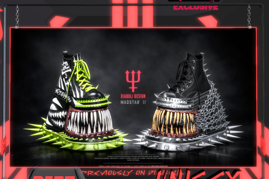 Madstar II Boots - Gianni/Inithium/Jake/Legacy F+M/MaitreyaX/Reborn/Unrigged/+mods, L$1299