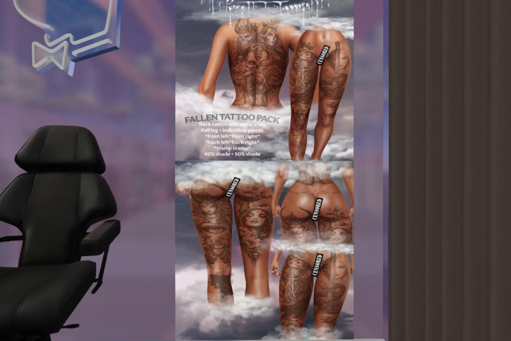 Fallen Tattoo Back &amp; Legs, L$350-L$799 each