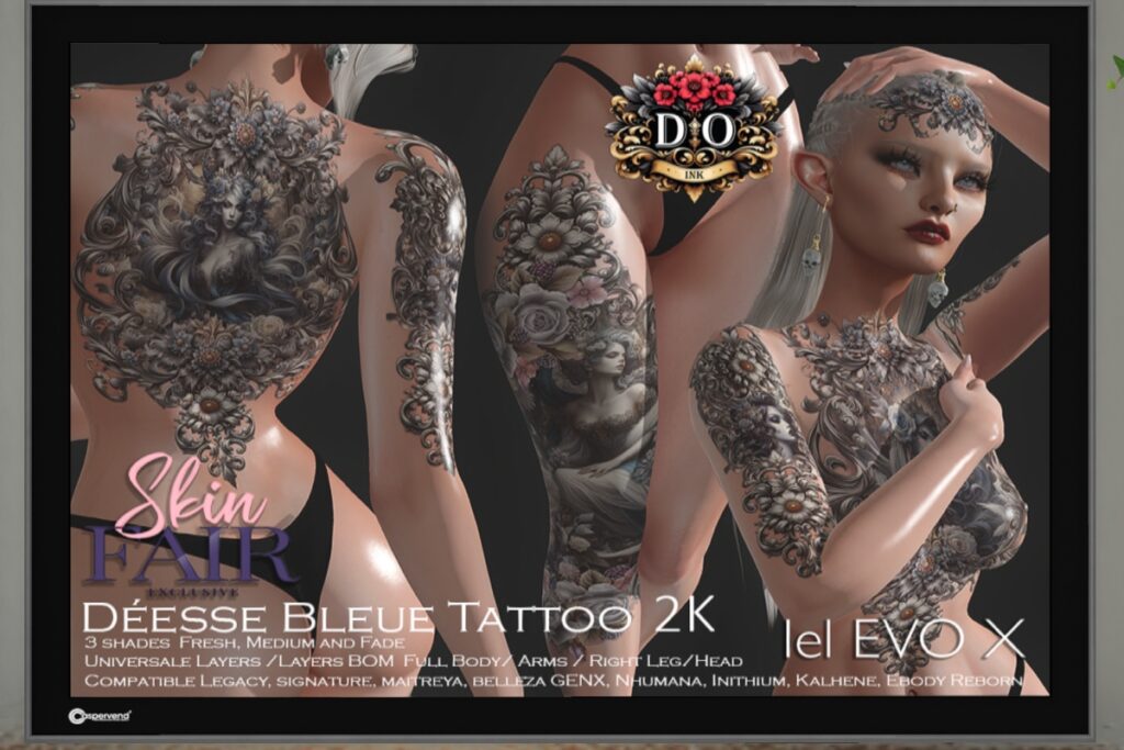 Deesse Bleue Tattoo - BOM/EvoX, L$450
