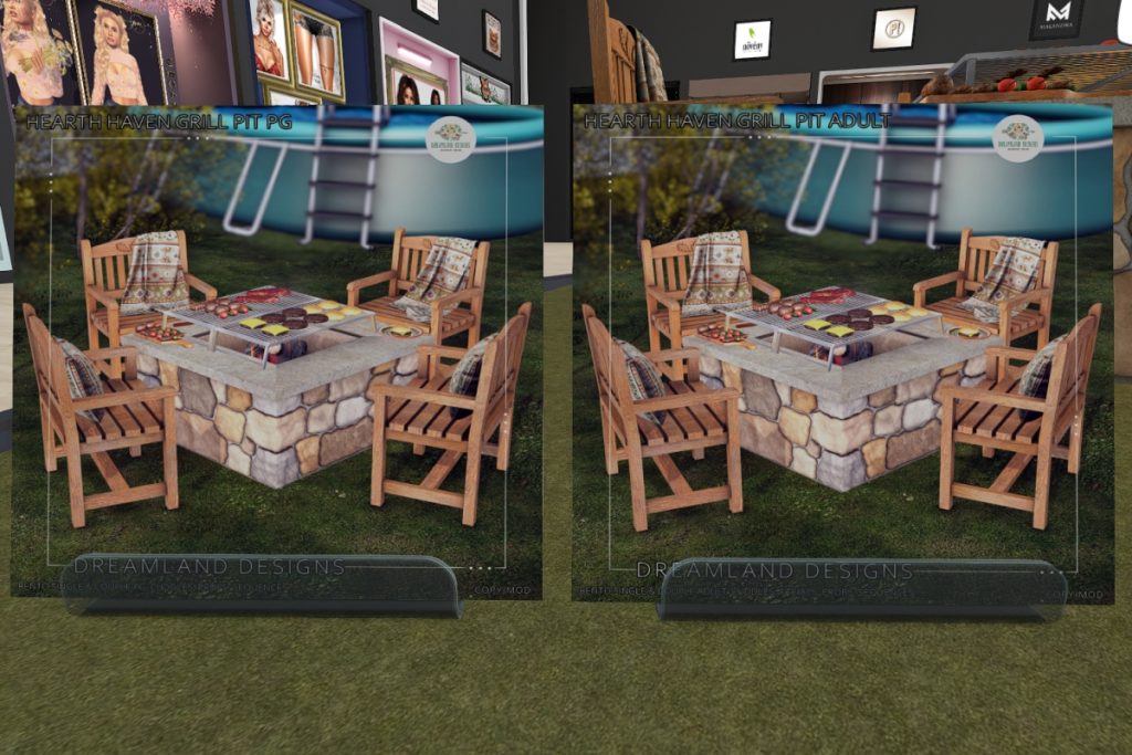 Hearth Haven Grill Pit, L$699-L$899 each