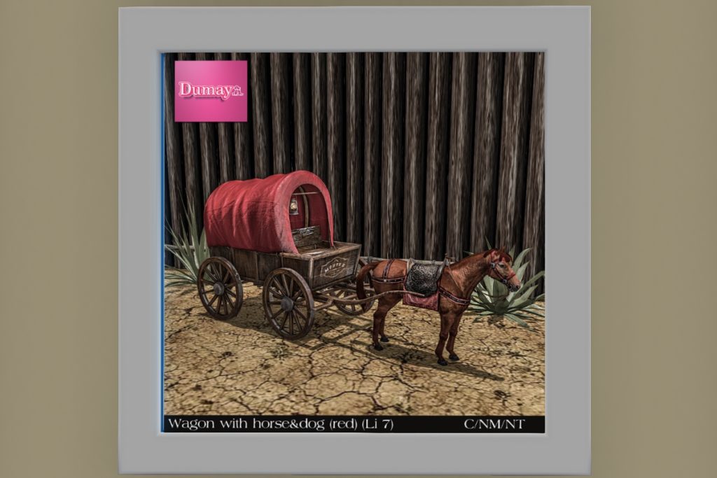 Wagon with Horse &amp; Dog, L$199