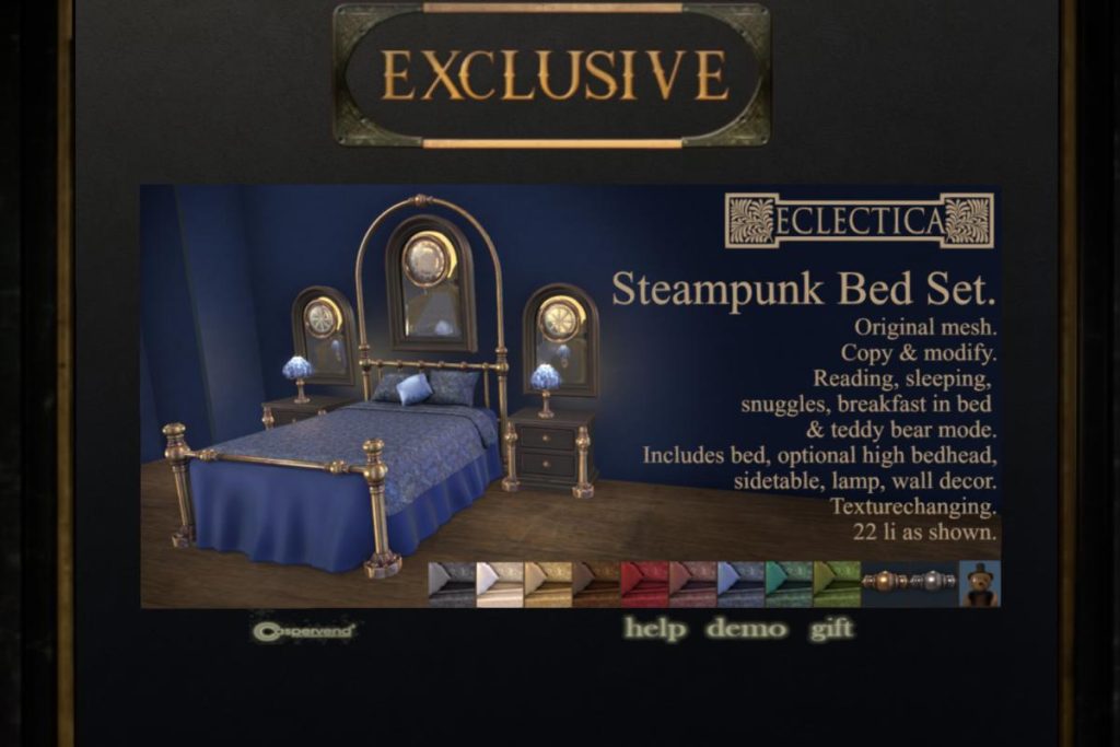Steampunk Bed Set, L$850