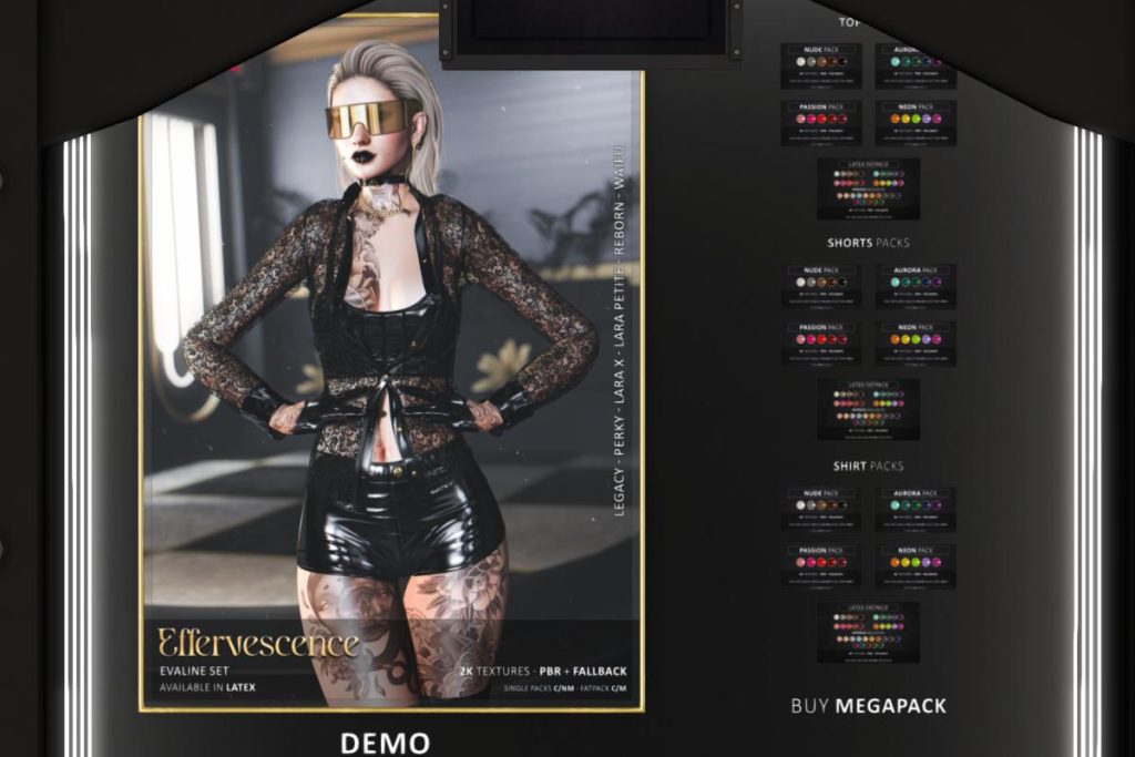 Evaline Top, Shirt, &amp; Shorts - Legacy/MaitreyaX/Reborn/+mods, L$449-L$549 each/L$1499-L$1749 each FP/L$3499 MP