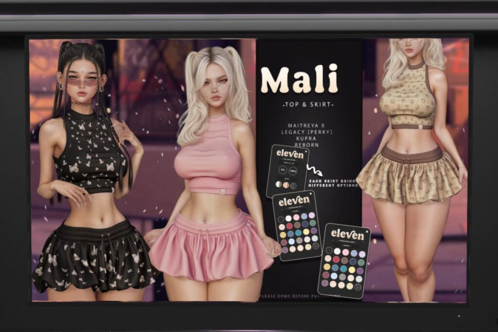 Mali Top &amp; Skirt - Inithium/Legacy/MaitreyaX/Reborn/+mods, L$240 each/L$1299 each FP