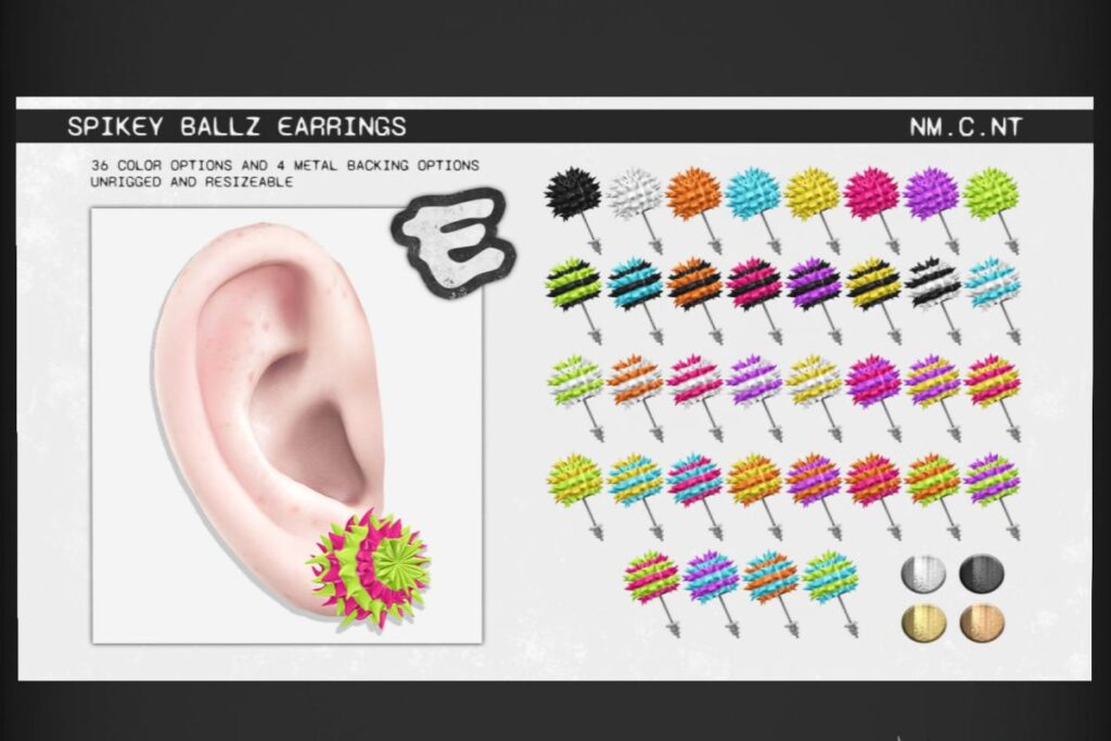 Spikey Ballz Earrings, L$350