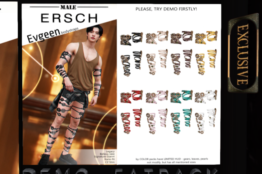 Evgeen Bodystraps - CZ Slim/Gianni/Jake/Kario Fit/Legacy, L$299 each/L$999 FP