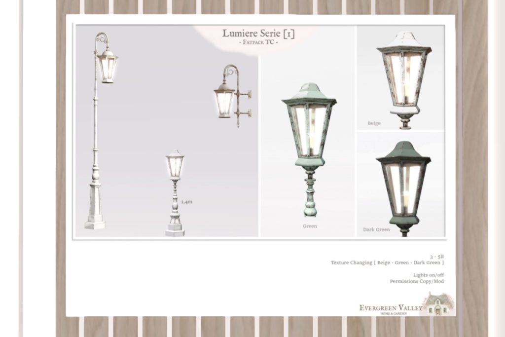 Lumiere Set - L$199-L$499 each/L$999 FP