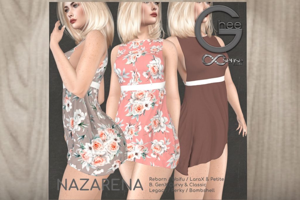 Nazarena Dress - GenX/Legacy/MaitreyaX/Reborn/+mods, L$229 each/L$1500 FP