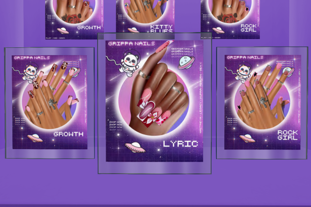 Growth, Lyric and Rock Girl Nail Sets - GenX/Inithium/Legacy/Maitreya/Reborn, L$200-L$225 each