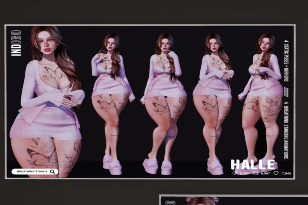 Halle Breathing Stands and Static Poses, L$299