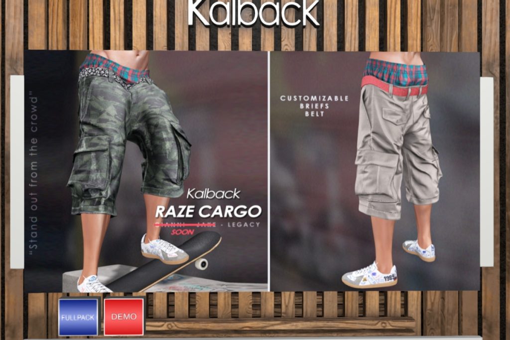 Raze Cargo - Legacy, L$329 each/L$1499 FP
