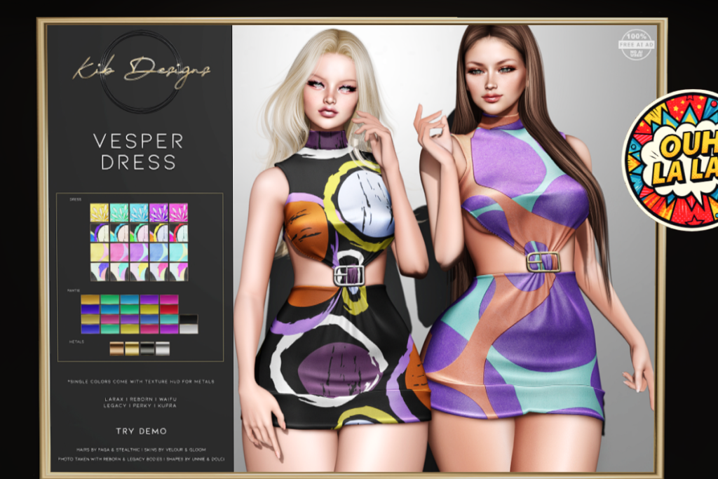 Vesper Dress - Inithium/Legacy/MaitreyaX/Reborn/+mods, L$99 each/L$899 FP