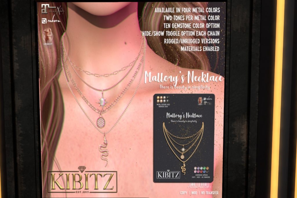 Mallory's Necklace, Legacy/MaitreyaX/Reborn, L$289 each/L$867 FP