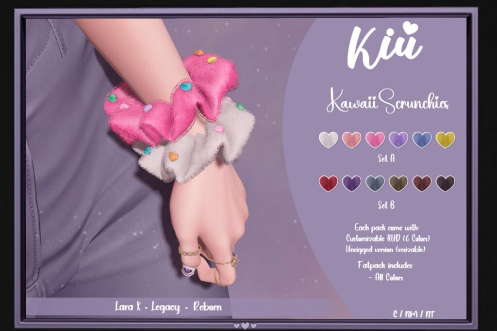 Kawaii Scrunchies, L$250 each/L$399 FP
