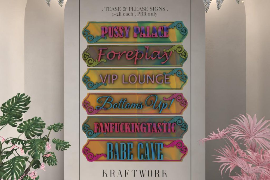 Tease &amp; Please Signs, L$399