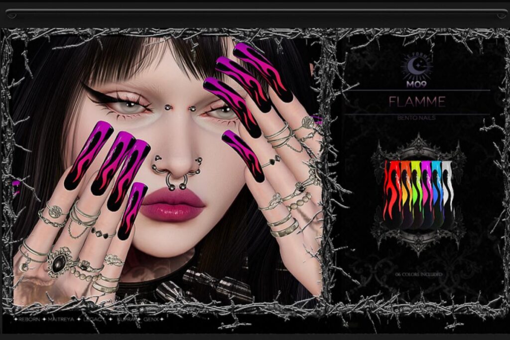 Flamme Nails - GenX/Inithium/Legacy/Maitreya/Reborn, L$220