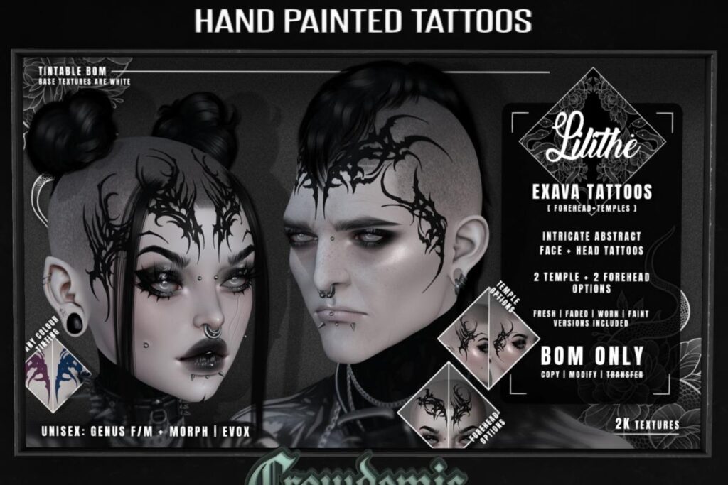 Exava Head Tattoos - EvoX, L$225