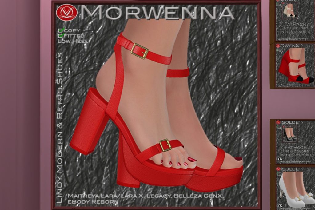 Morwenna Heels - GenX/Legacy/Maitreya/Reborn/+mods, L$189 each/L$567 FP