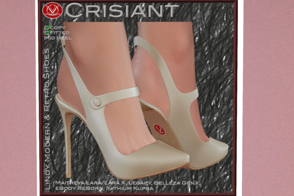 Crisiant Heels, L$140 each/L$418 FP
