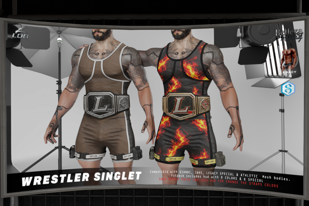 Wrestler Singlet - Gianni/Jake/Legacy/+mods, L$218-L$229 each/L$845-L$889 FP