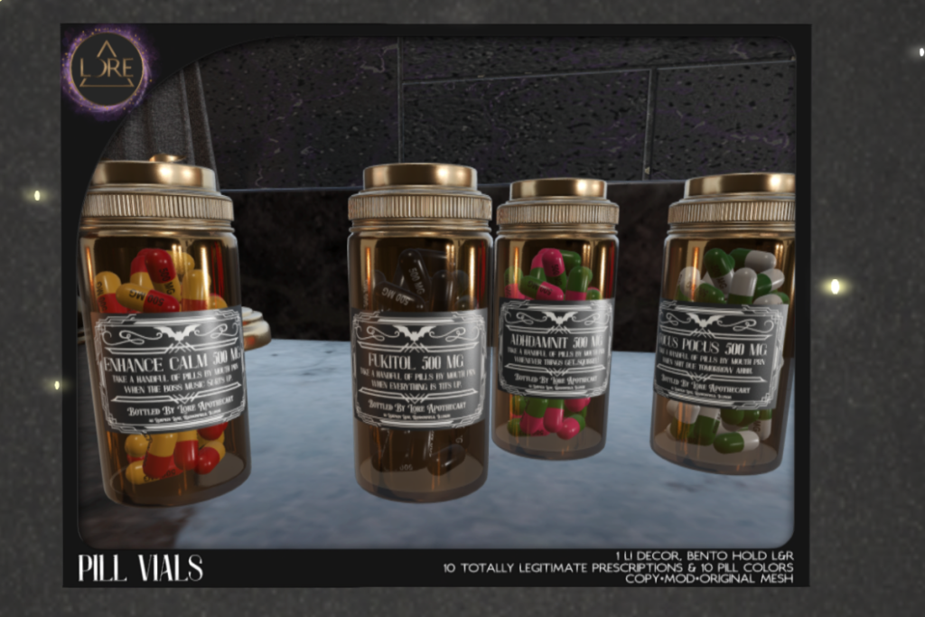 Pill Vials Decor, L$300