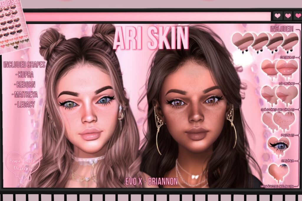 Ari Skin - EvoX, L$500 each/L$1000 FP