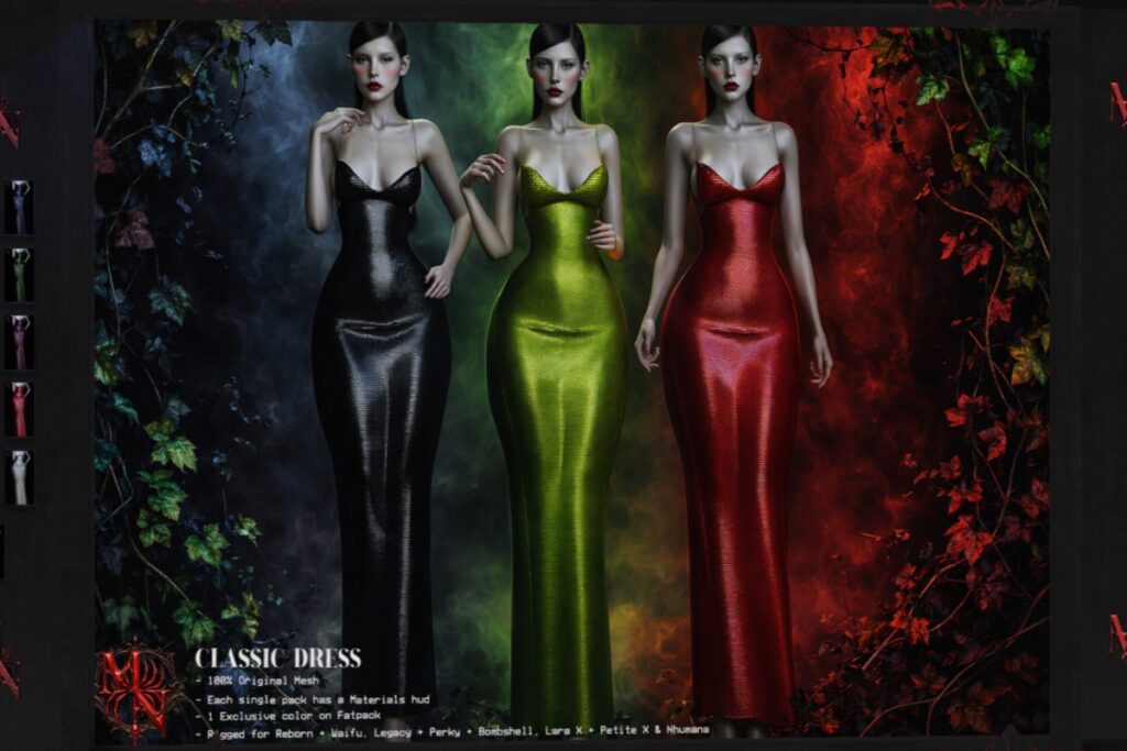 Classic Dress - Legacy/MaitreyaX/Nhumana/Reborn/+Mods, L$350 each/L$2050 FP