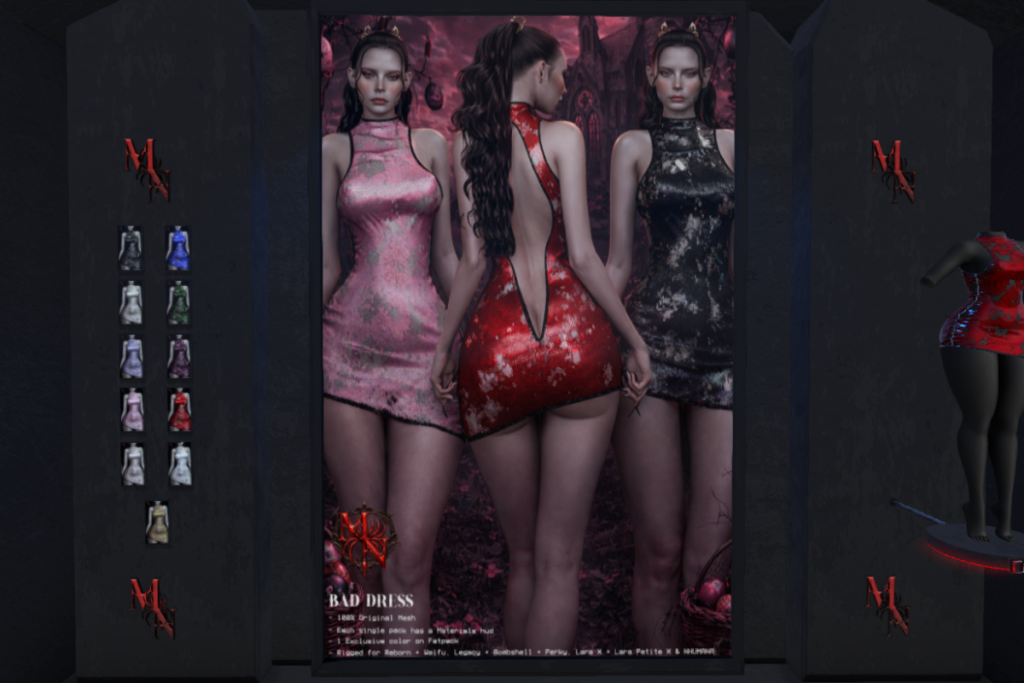 Bad Dress - Legacy/MaitreyaX/Nhumana/Reborn/+mods, L$320 each/L$1990 FP