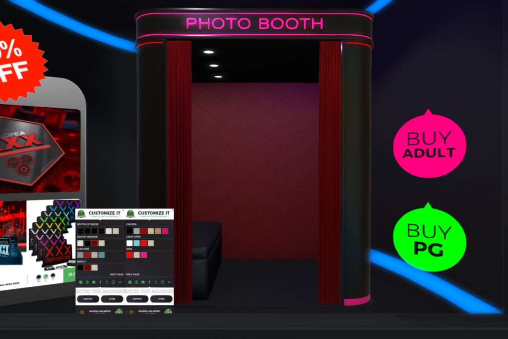 Frisky Photo Booth, L$599-L$1199 each