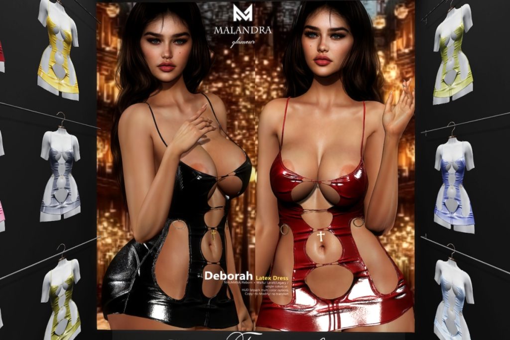 Deborah Latex Dress - Legacy/MaitreyaX/Nhumana/Reborn/+mods, L$290 each/L$1650 FP
