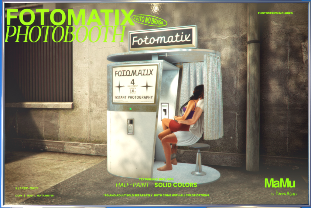 Fotomatix Photobooth, L$800-L$1250 each
