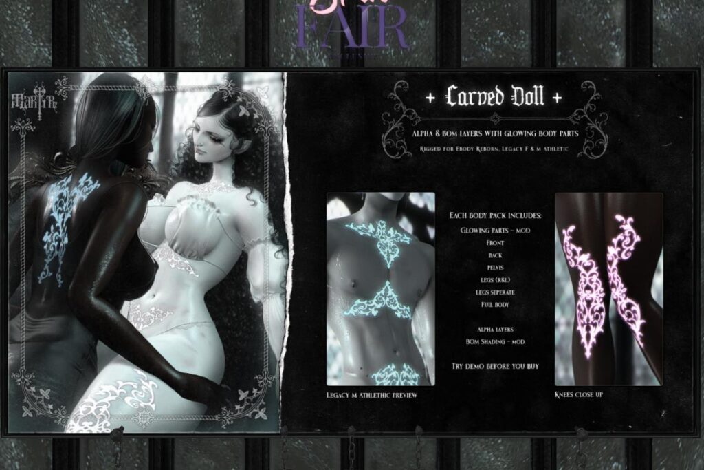 Cursed Doll - Legacy F+M/Reborn, L$299 each/L$599 FP